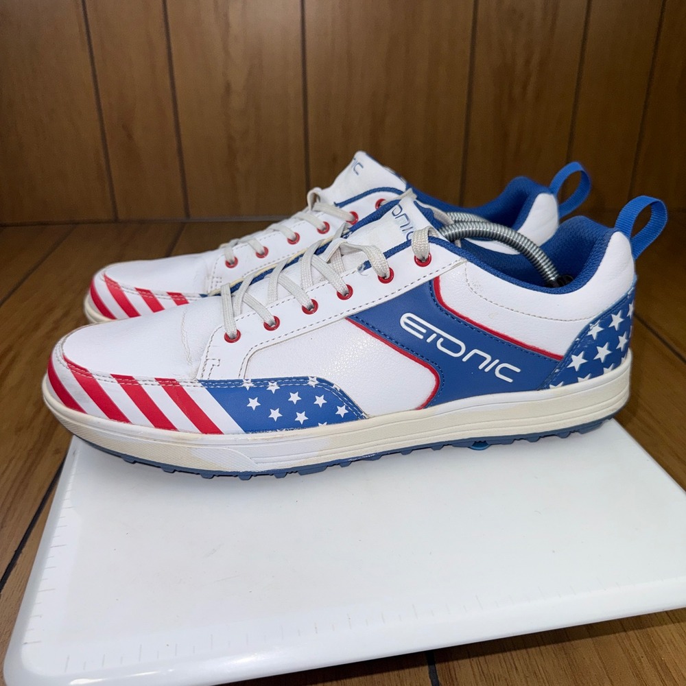 Etonic GS300USA Mens Golf Shoes Size 12 Spikeless American Flag Stars Stripes